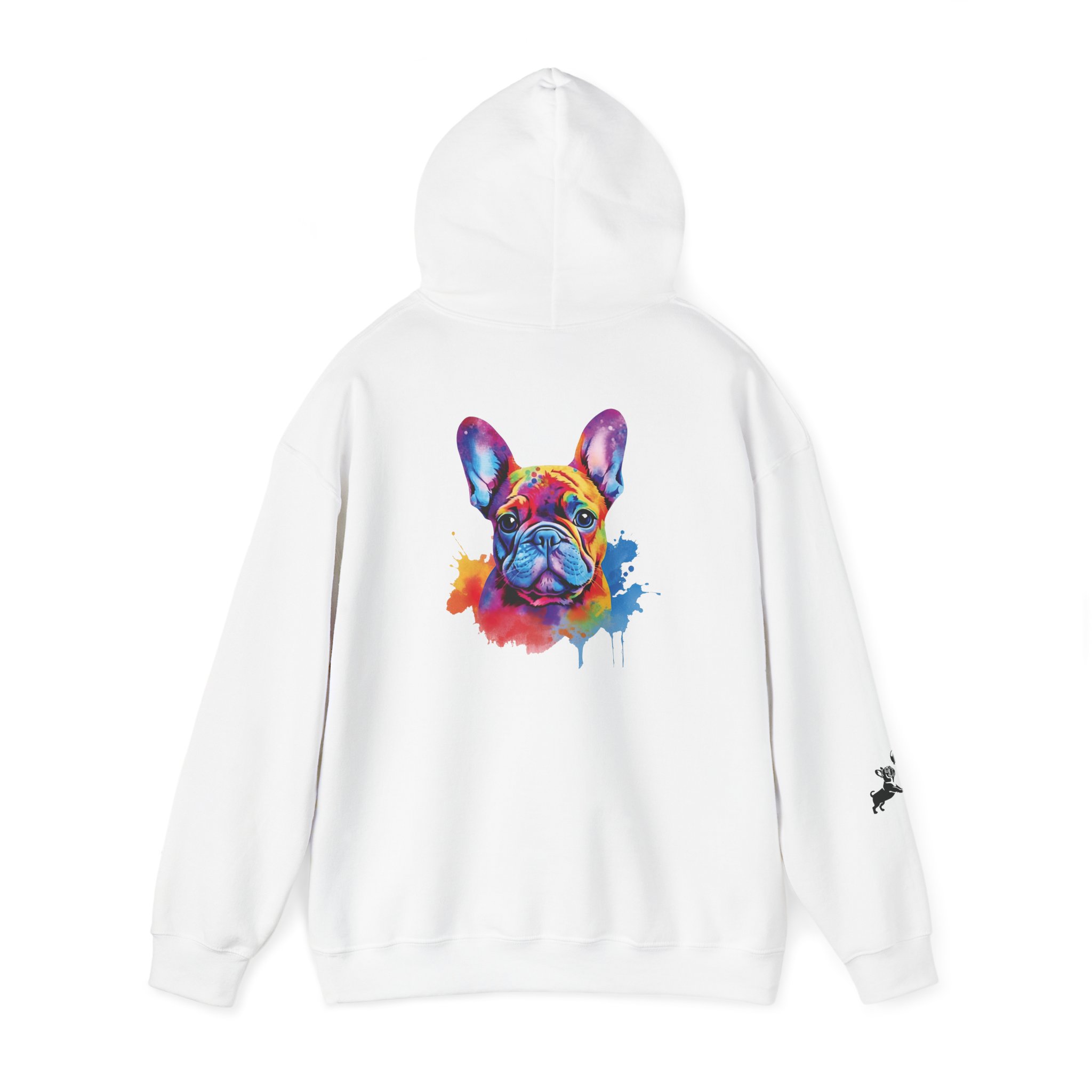 Playful Splash Frenchie Hooded Sweatshirt (Face #1 of Four)