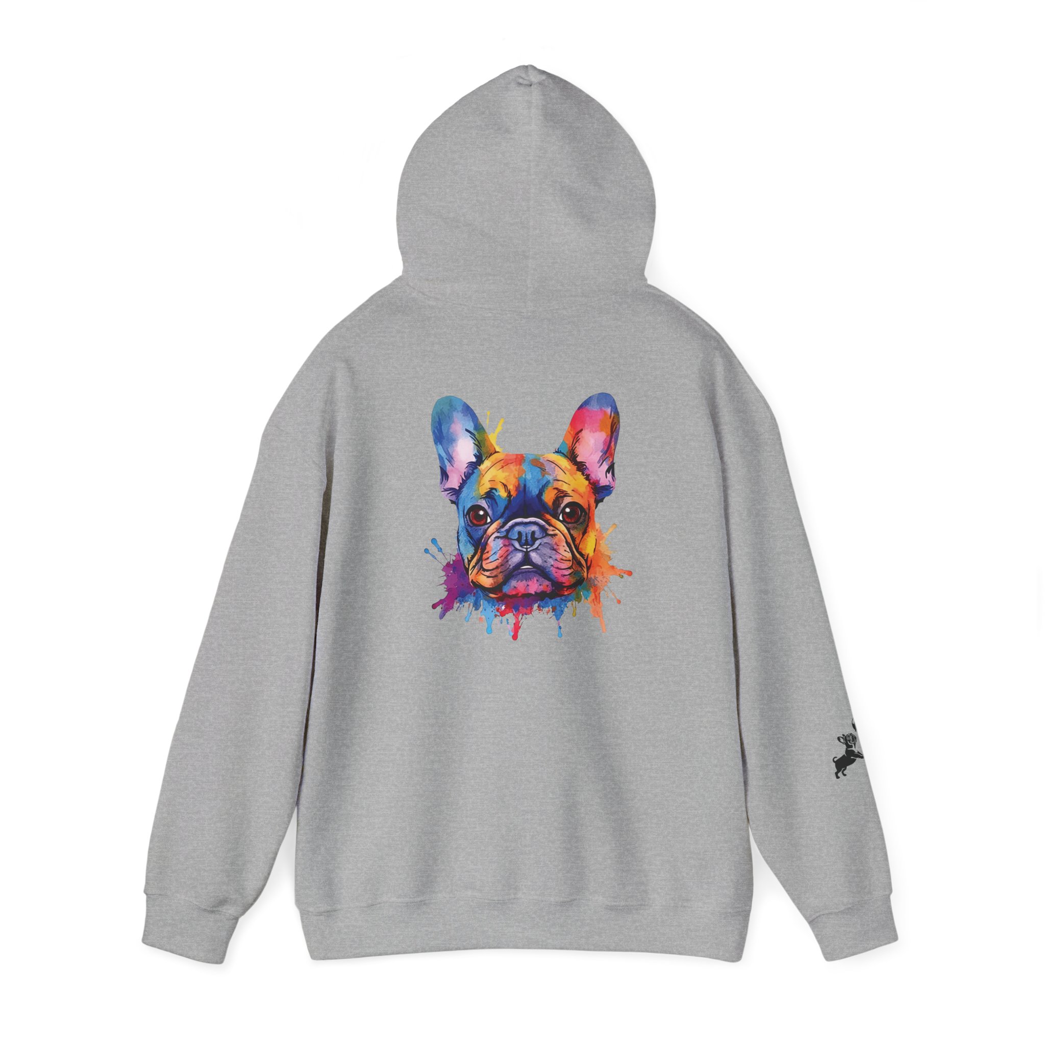 Playful Splash Frenchie Hooded Sweatshirt (Face #3 of Four) - Image 5