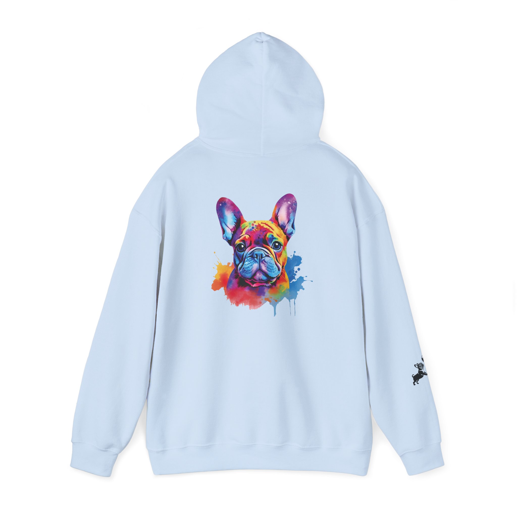 Playful Splash Frenchie Hooded Sweatshirt (Face #1 of Four) - Image 7