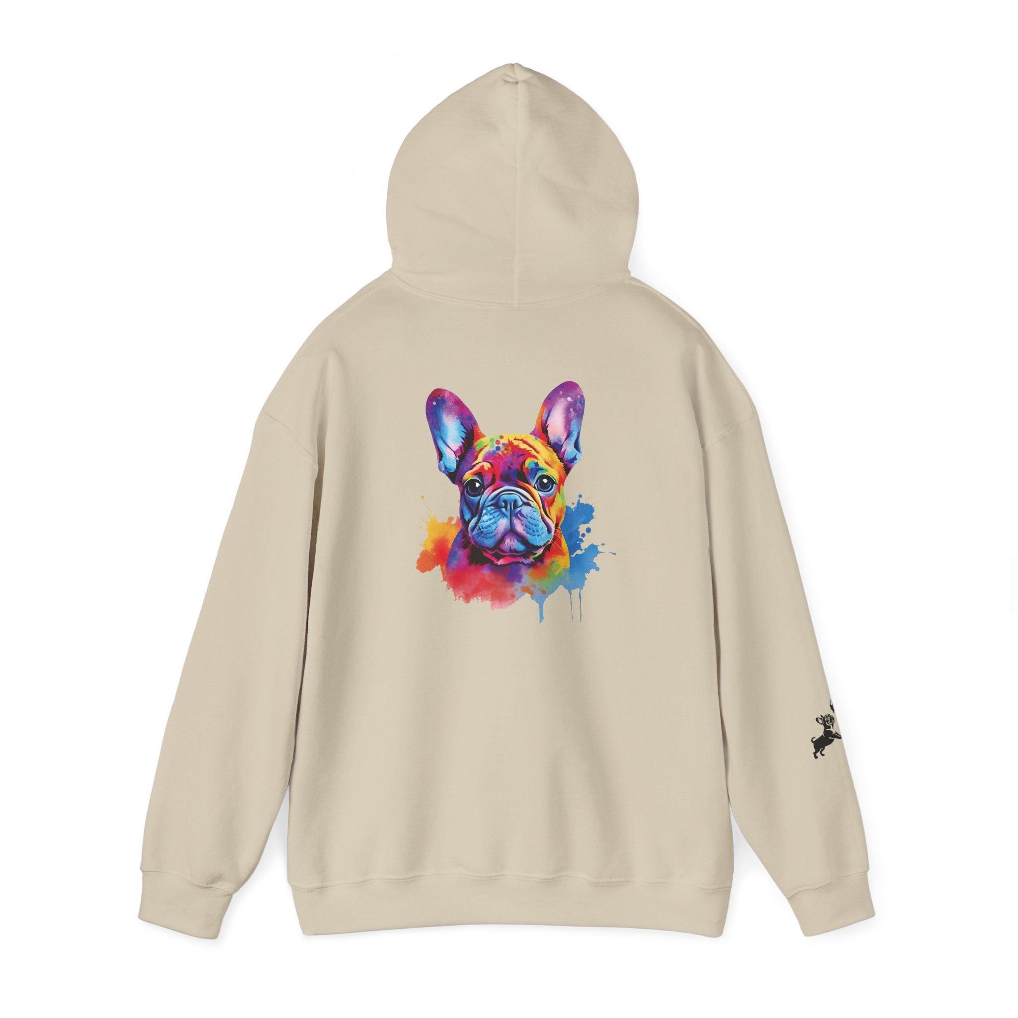 Playful Splash Frenchie Hooded Sweatshirt (Face #1 of Four) - Image 3
