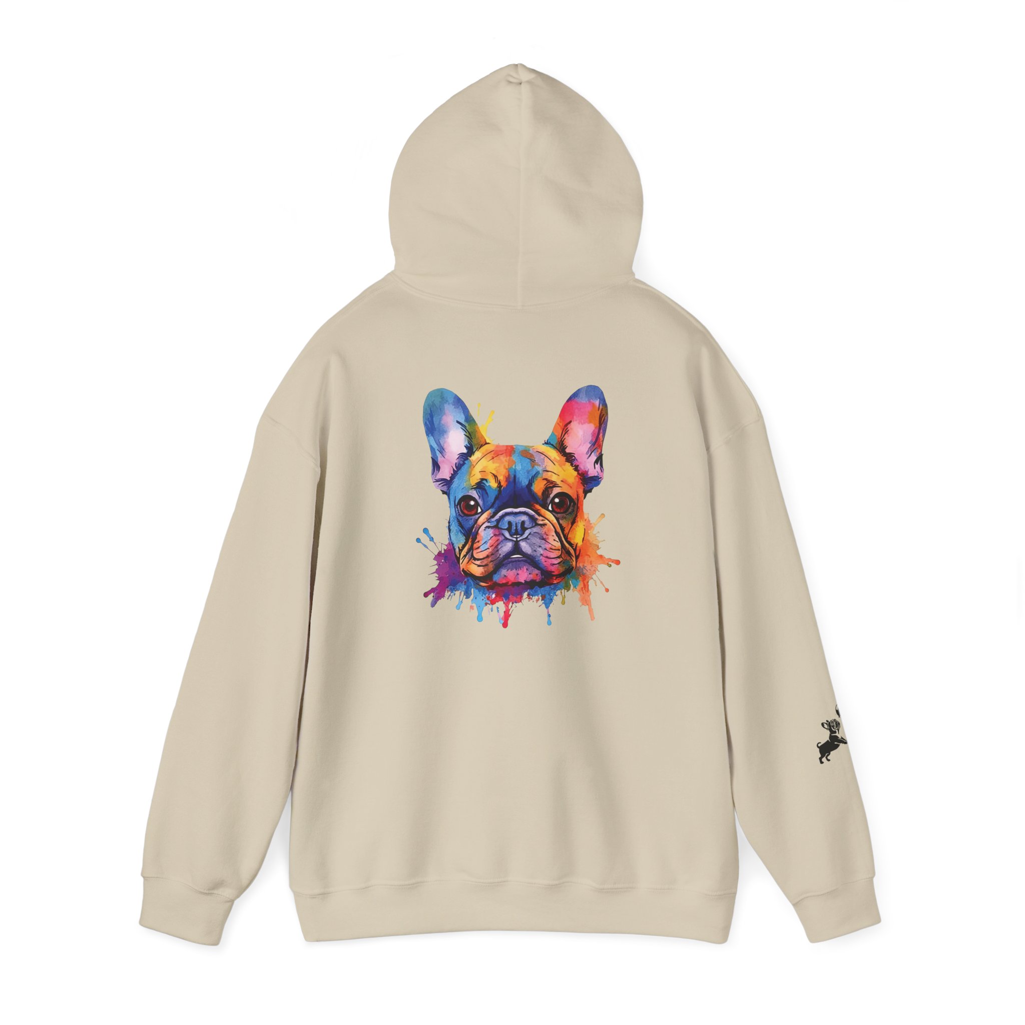 Playful Splash Frenchie Hooded Sweatshirt (Face #3 of Four) - Image 3