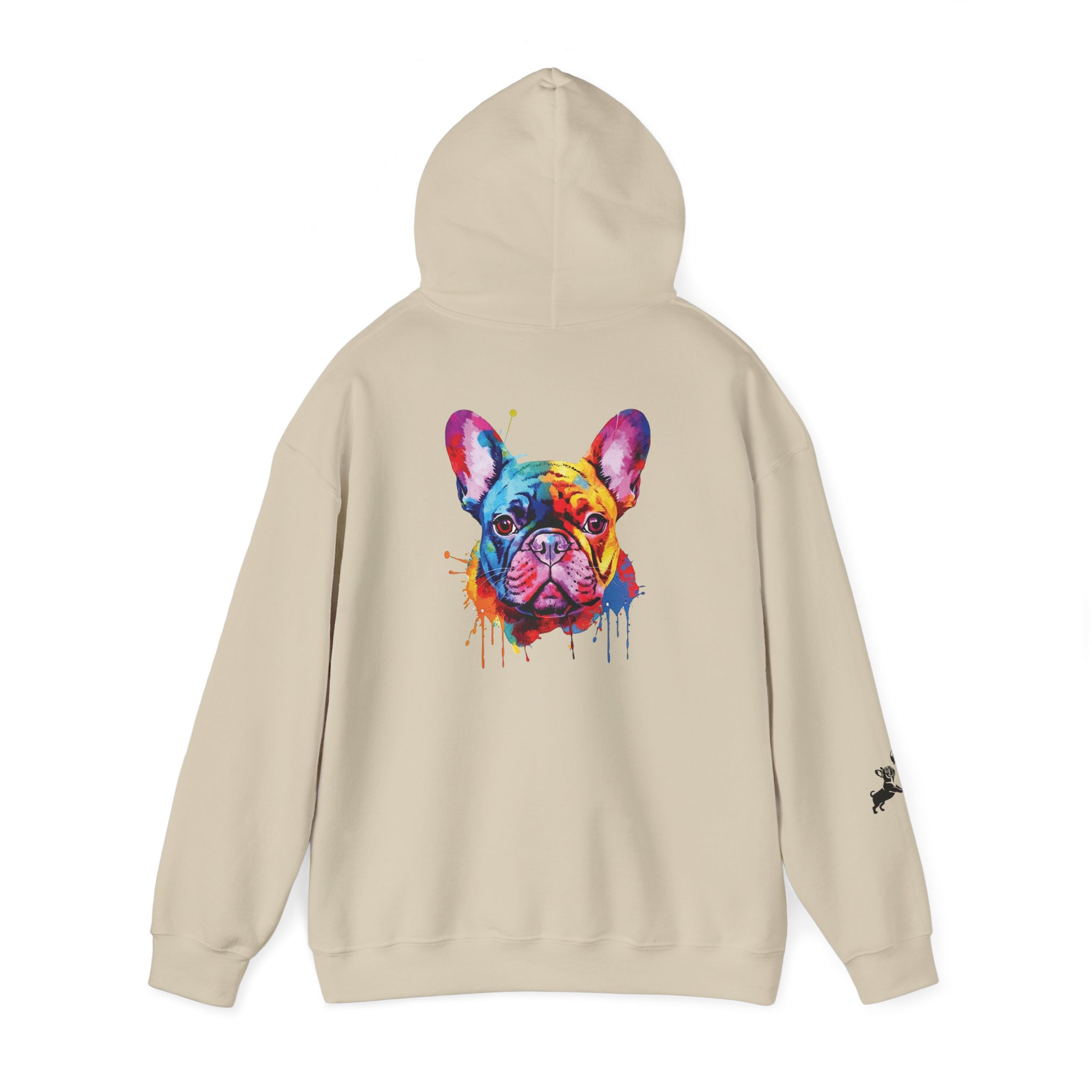 Playful Splash Frenchie Hooded Sweatshirt (Face #2 of Four) - Image 3