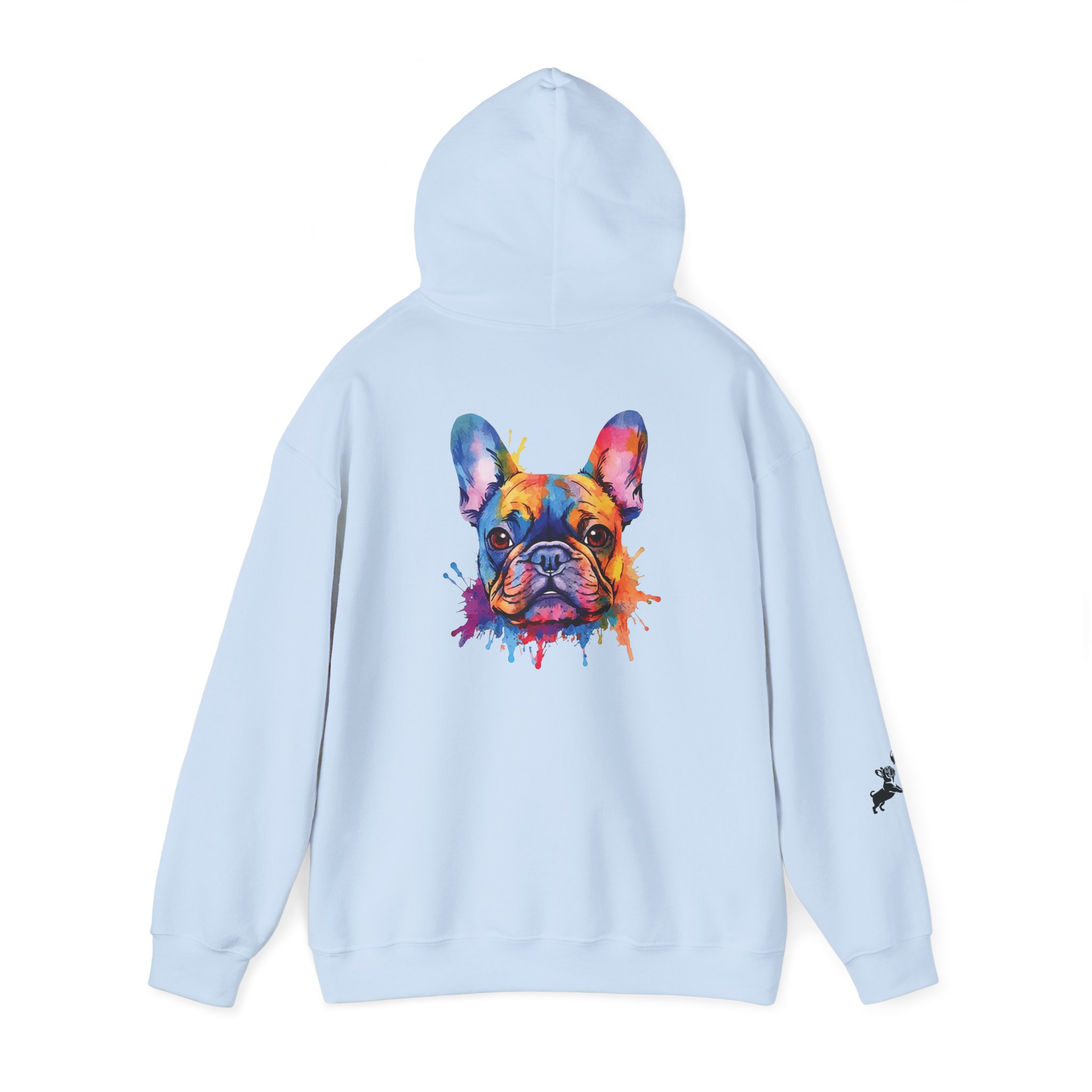 Playful Splash Frenchie Hooded Sweatshirt (Face #3 of Four) - Image 7
