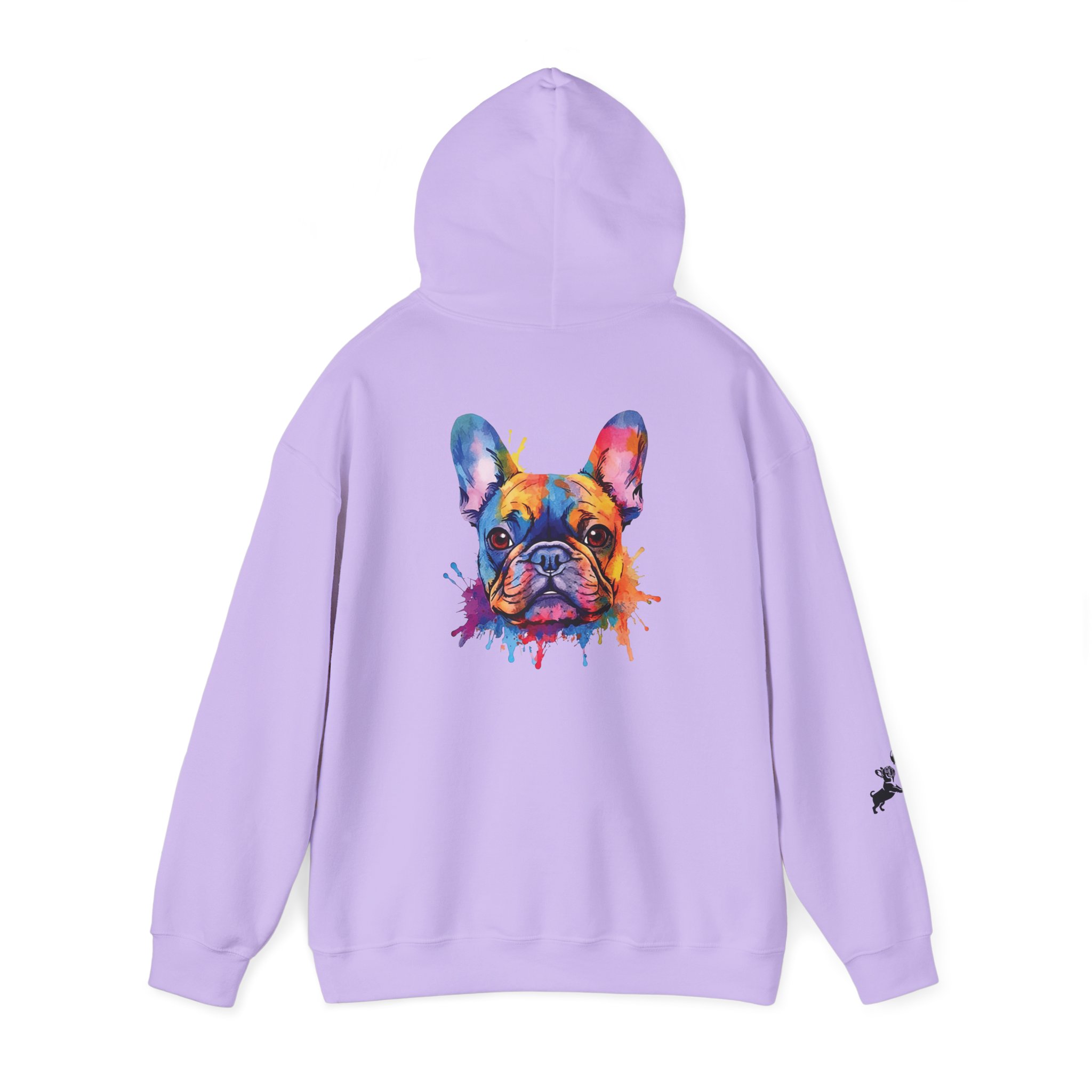 Playful Splash Frenchie Hooded Sweatshirt (Face #3 of Four) - Image 9