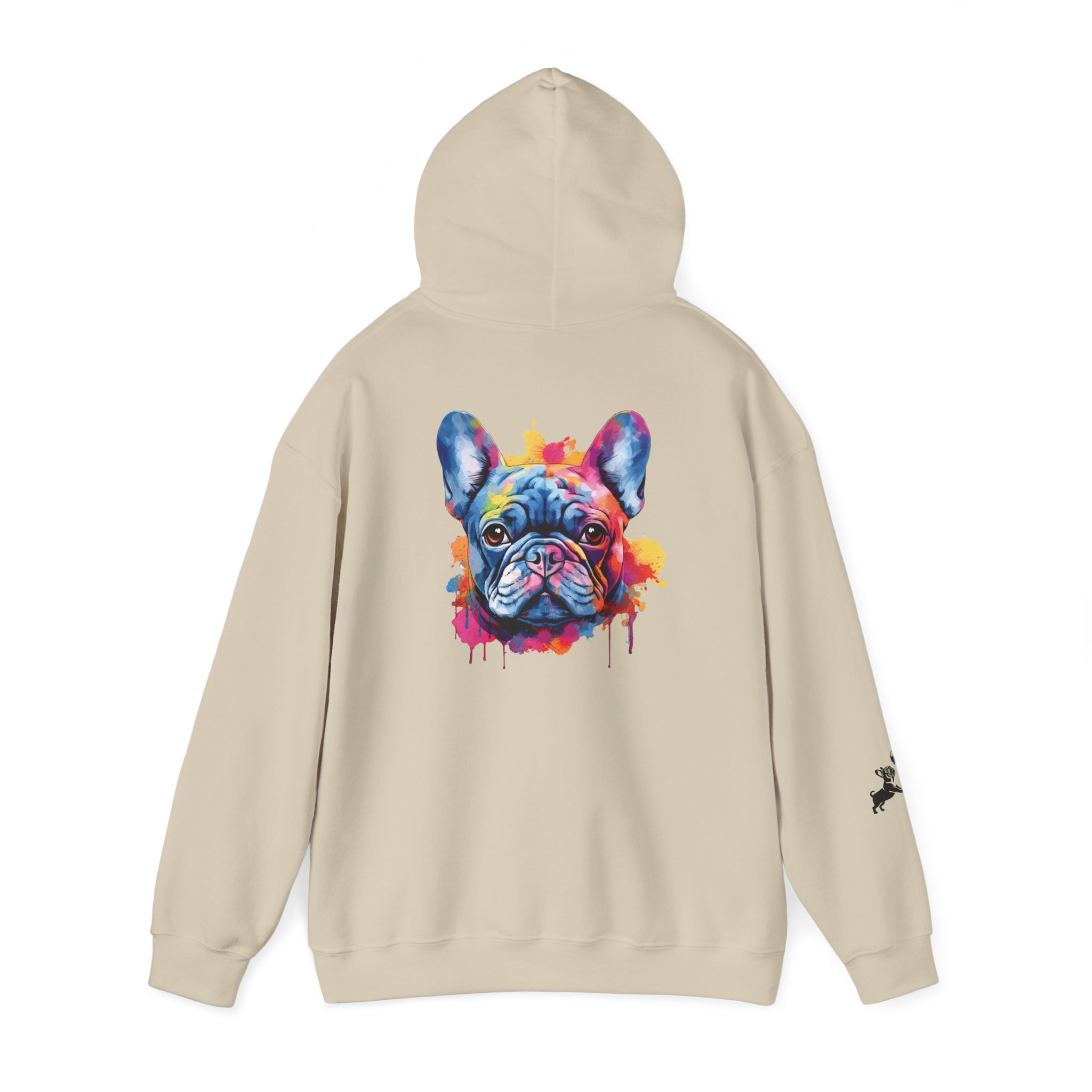 Playful Splash Frenchie Hooded Sweatshirt (Face #4 of Four) - Image 3