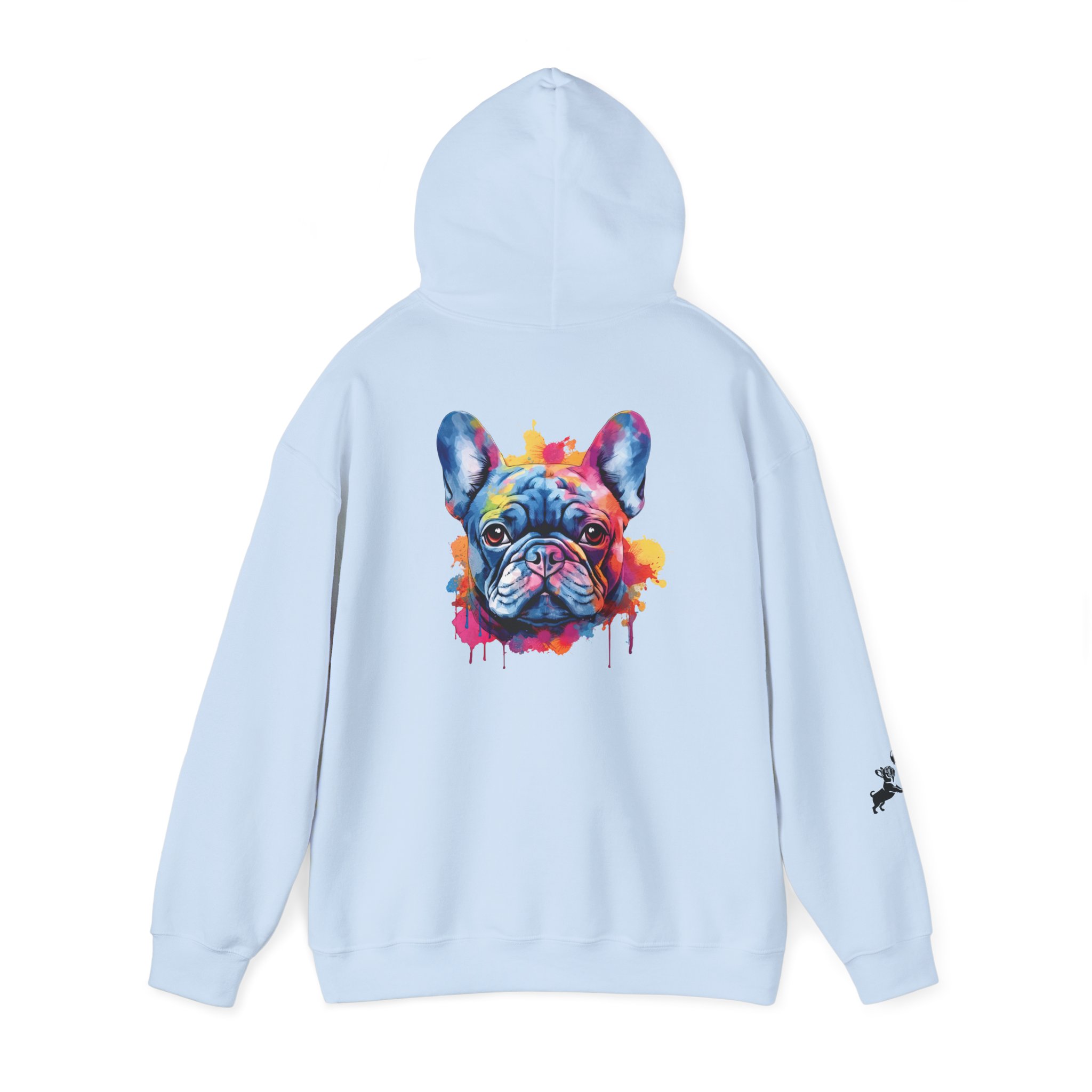 Playful Splash Frenchie Hooded Sweatshirt (Face #4 of Four) - Image 7