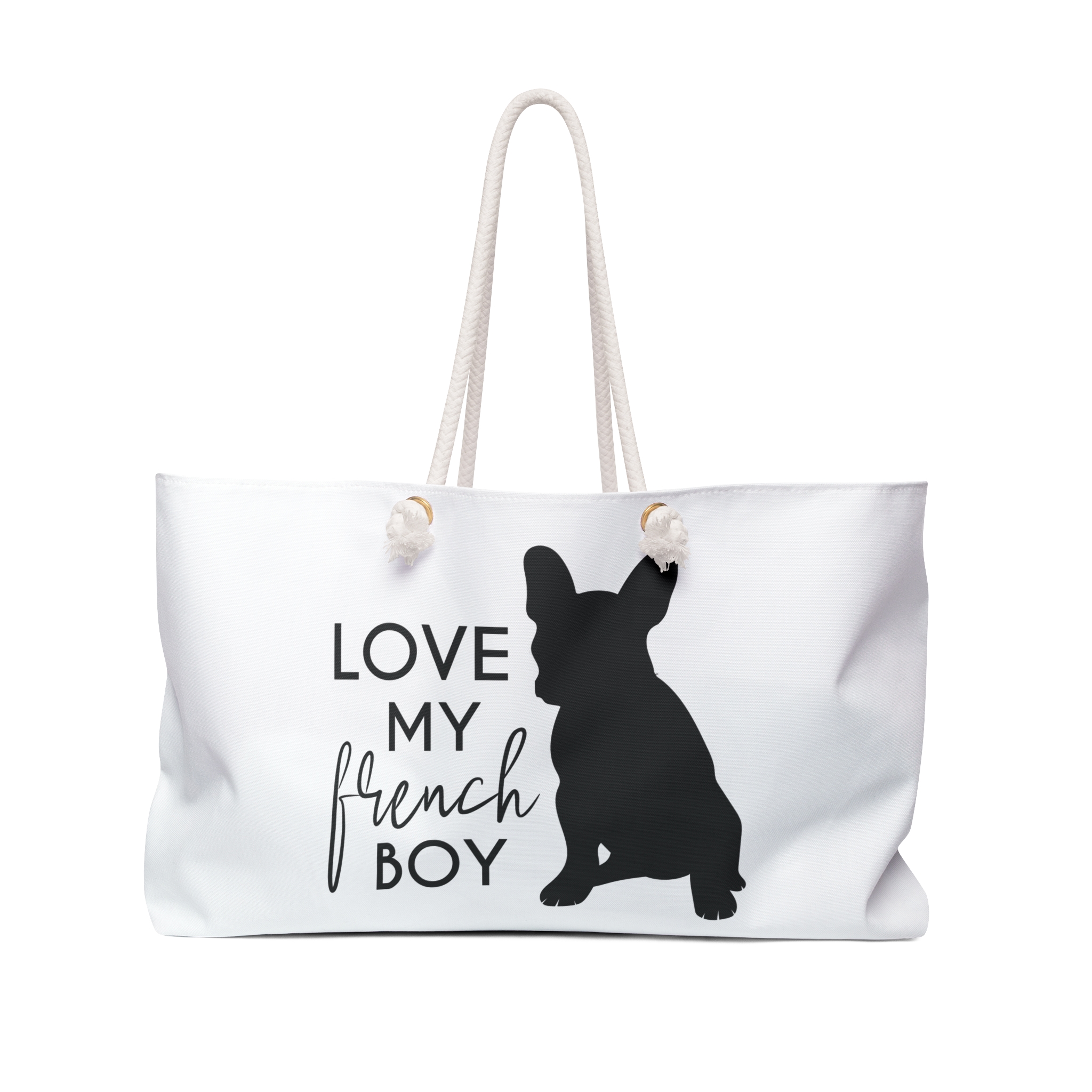 I Love My French(ie) Boy + Paws Travel Tote | Weekender Bag