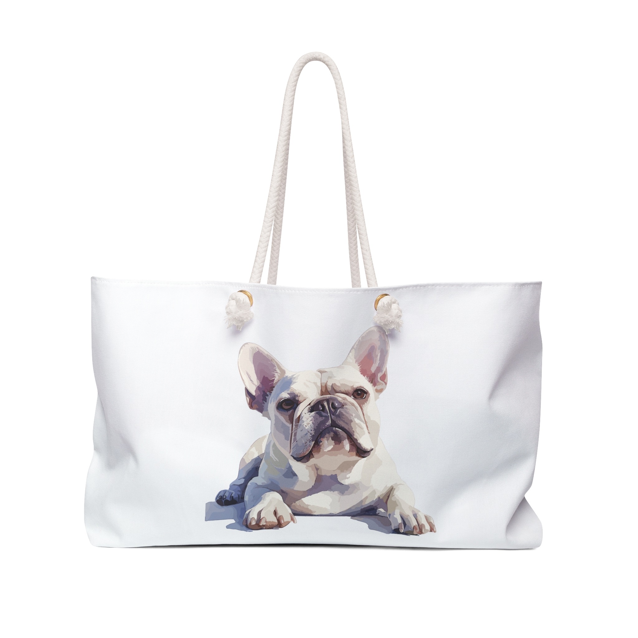 Watercolor Frenchie + Paws Travel Tote | Weekender Bag