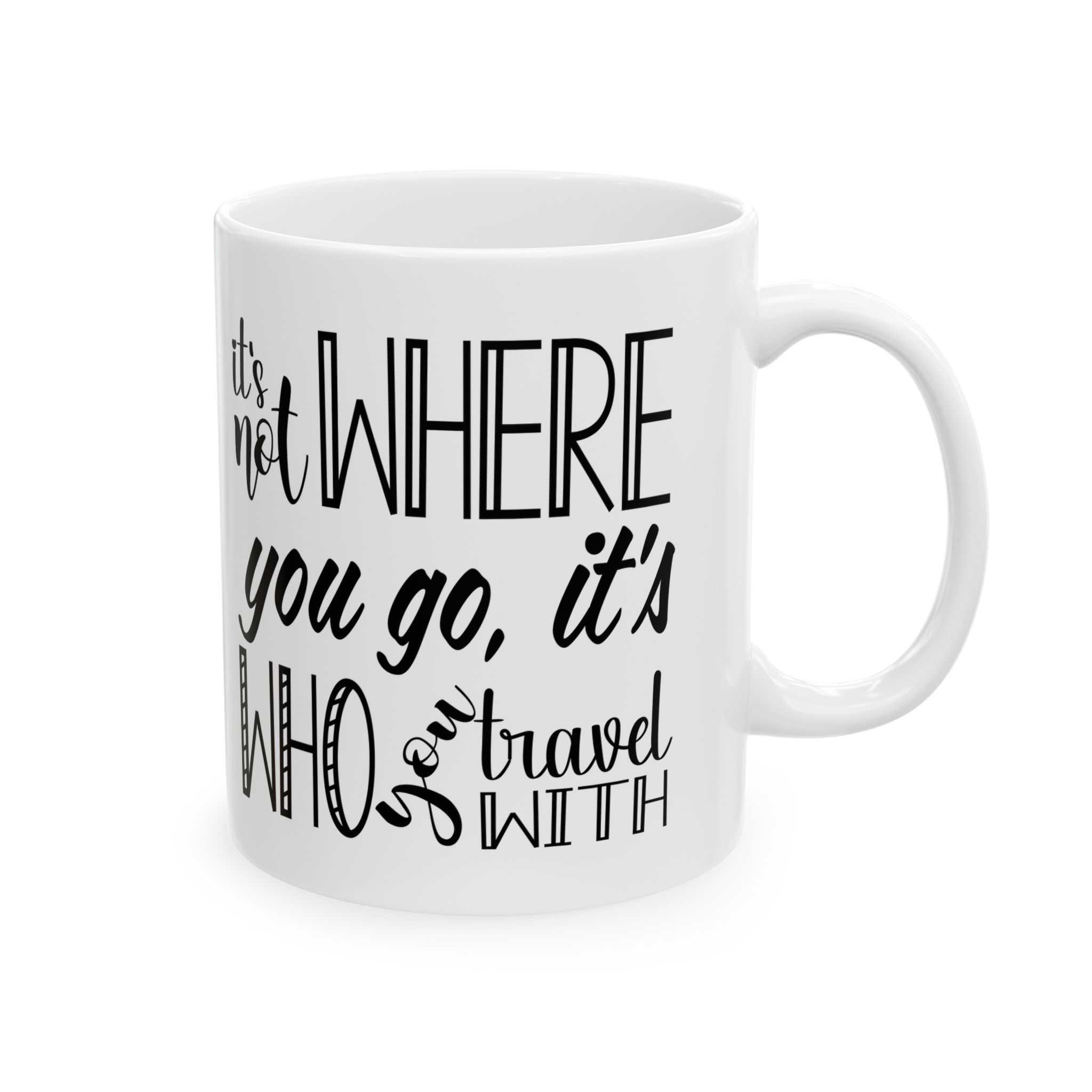 Valentine's "It's Not Where You Go; It's Who You Travel With" | Ceramic Mug (11oz, 15oz) - Image 4